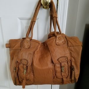Ellen Tracy caramel hobo bag